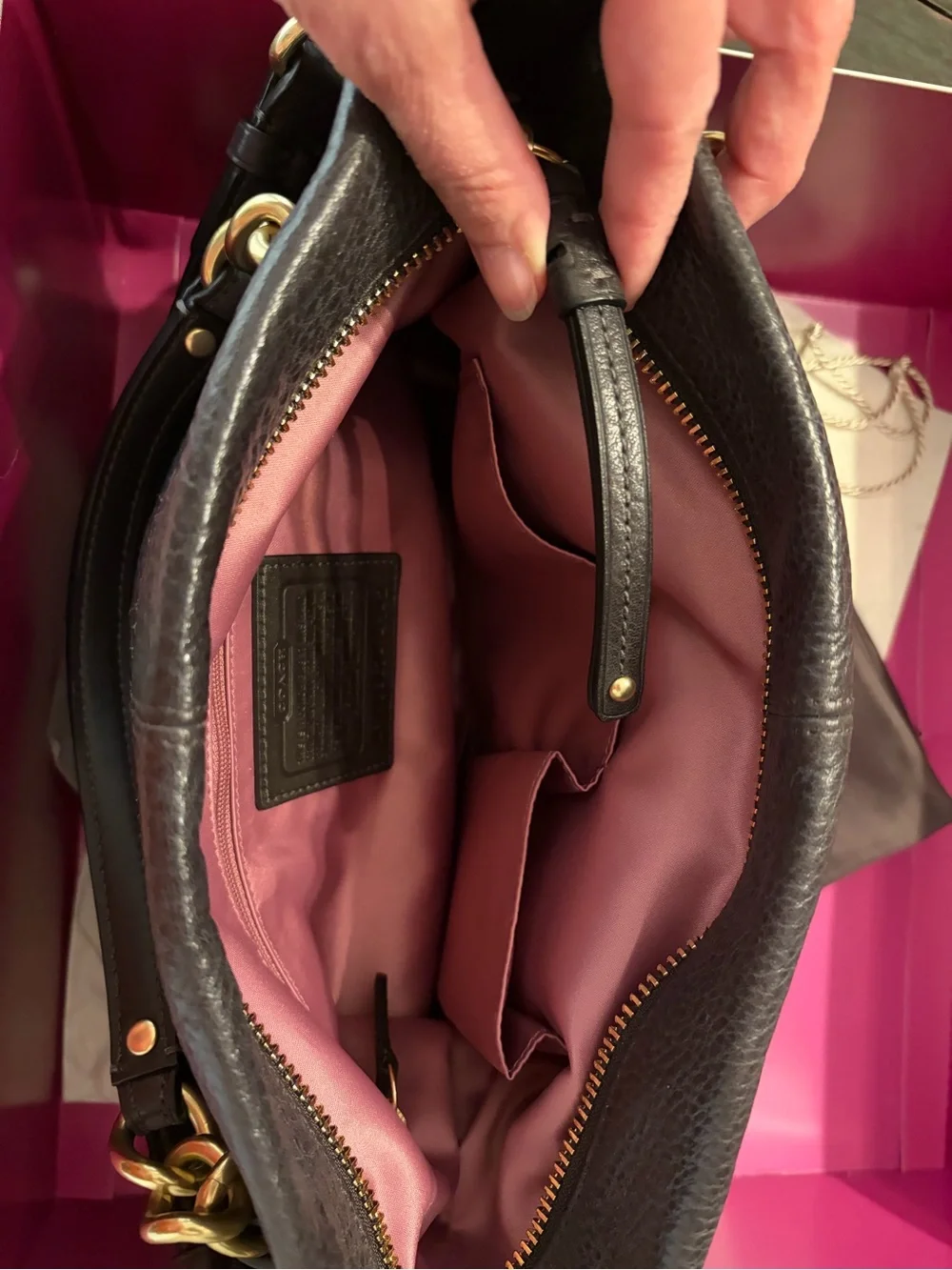 Vintage Coach Mahogany Brooke Leather Hobo Shoulder Bag Brass Hardware NWT